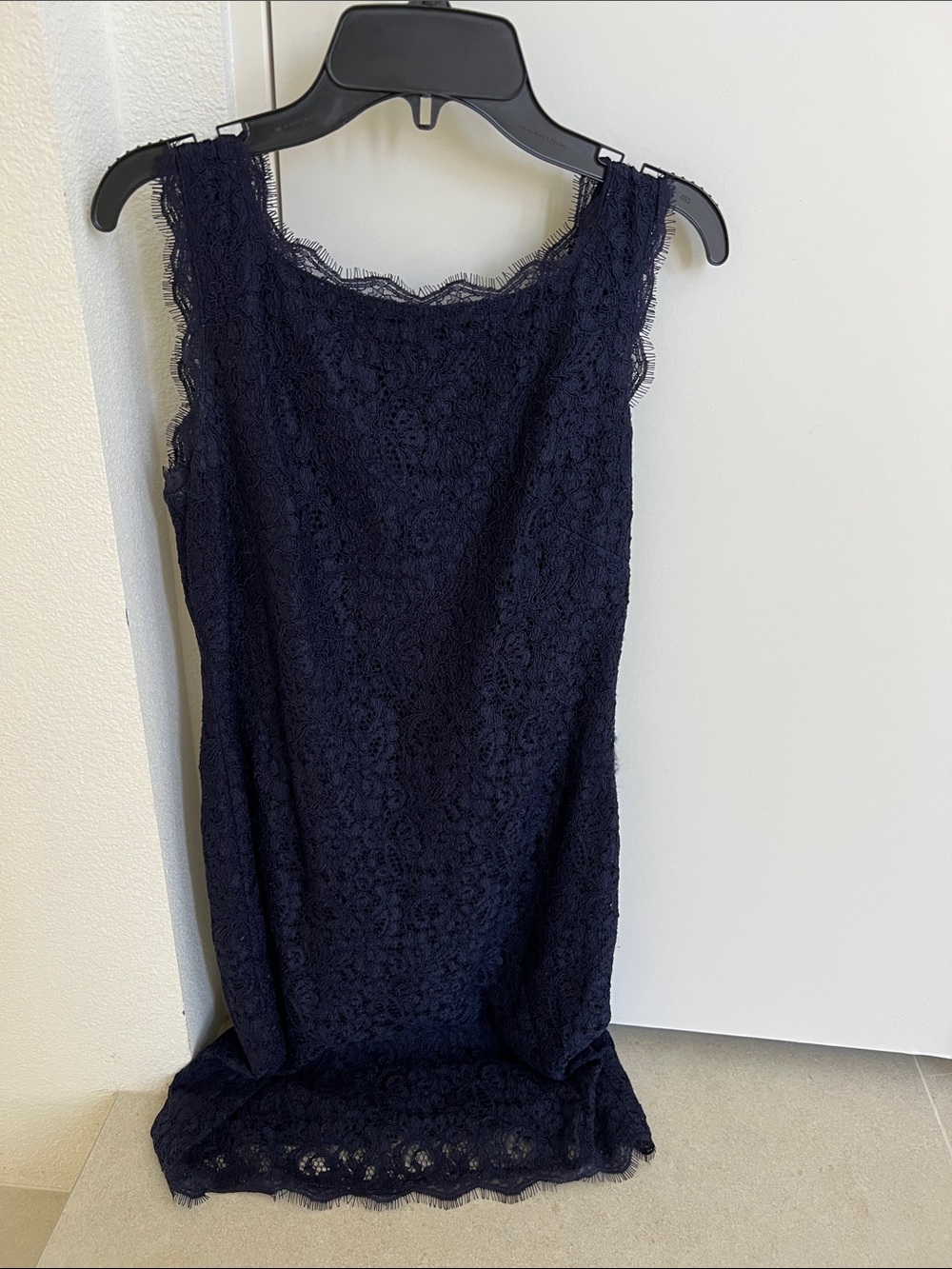 Adrianna Papell Navy Lace Sleeveless Dress